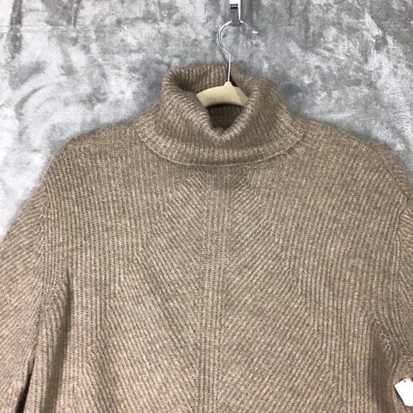 Sweet Romeo Sweater Women’s Medium Brown Tan Turtleneck Hi Low Pullover - Picture 5 of 9